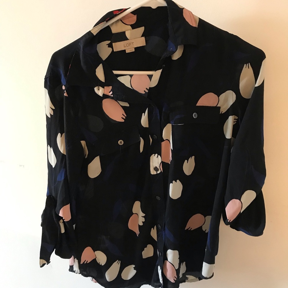 Floral Loft button-down blouse